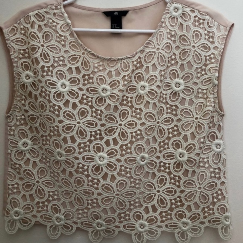 Lace floral crop top | H&M
